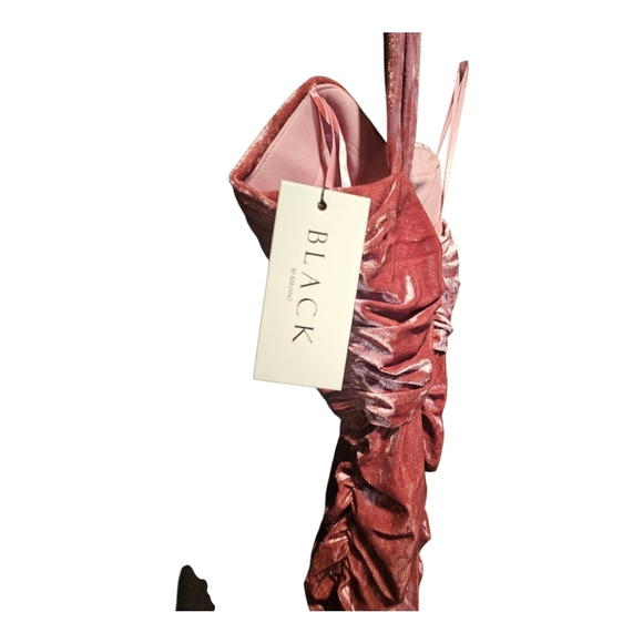 Black By BARIANO Dusty ROSE Velvet Maxi Dress Size 6 - Picture 3 of 8